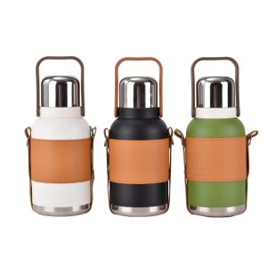 Large capacity 316 stainless steel sports water bottle outdoor with carrying rope portable travel pot double vacuum thermos cup