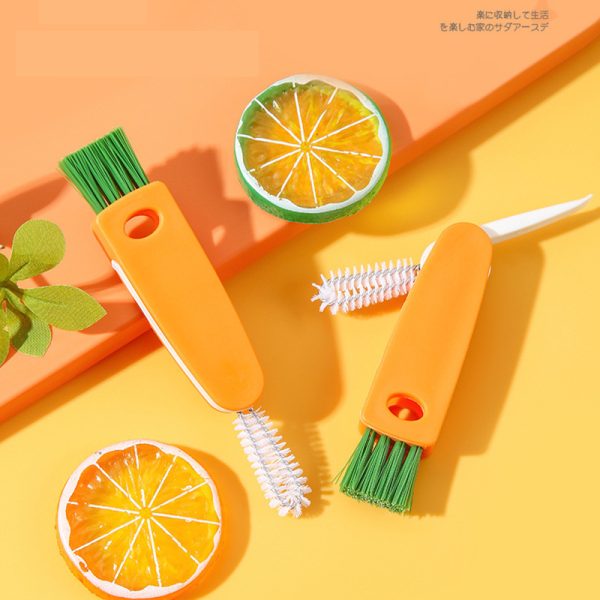 3 In 1 Cup Cover Brush Rice Cover Groove Cleaning Brush Milk Bottle Pacifier Cleaning Thermos Cup Cover Cleaning Brush
