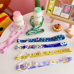 Japanese Cute Girl Heart Wide Mouth Thermos Cup Beverage Bottle Water Strap Lanyard Student Portable Strap Lanyard Jewelry