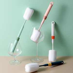 Retractable Extended Handle Sponge Cup Brush Cleaning Brush Thermos Cup Kettle Brush Washing Cup Milk Bottle Cleaning Brush